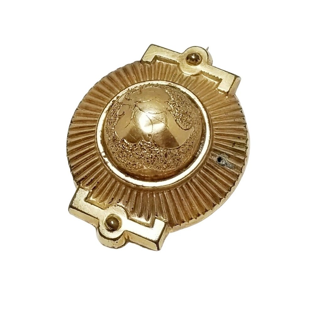 Victorian Era Gold Filled Chased Domed Brooch Watch Fob (A2980)